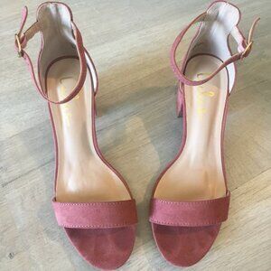 Rusty Pink Suede Heels